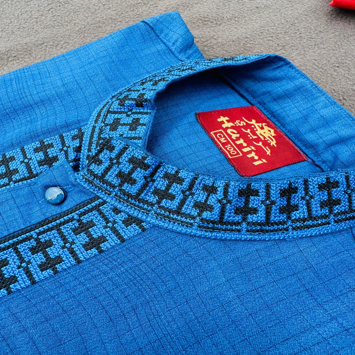 Cotton Indian Fabrics Panjabi (Blue)