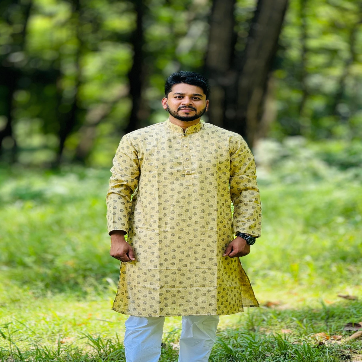 Premimum Bombay Cotton Panjabi(Olive)